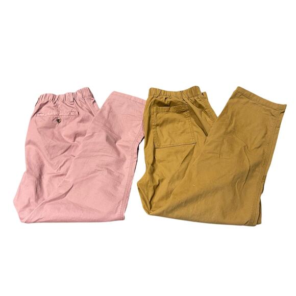 Old Navy Women’s Mustard Yellow and Light Pink Pants Bundle - Size Large - Picture 1 of 7